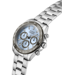 GUESS Arthur herenhorloge zilverkleurig lichtblauw 42 mm – GW1058G1 – productfoto 3