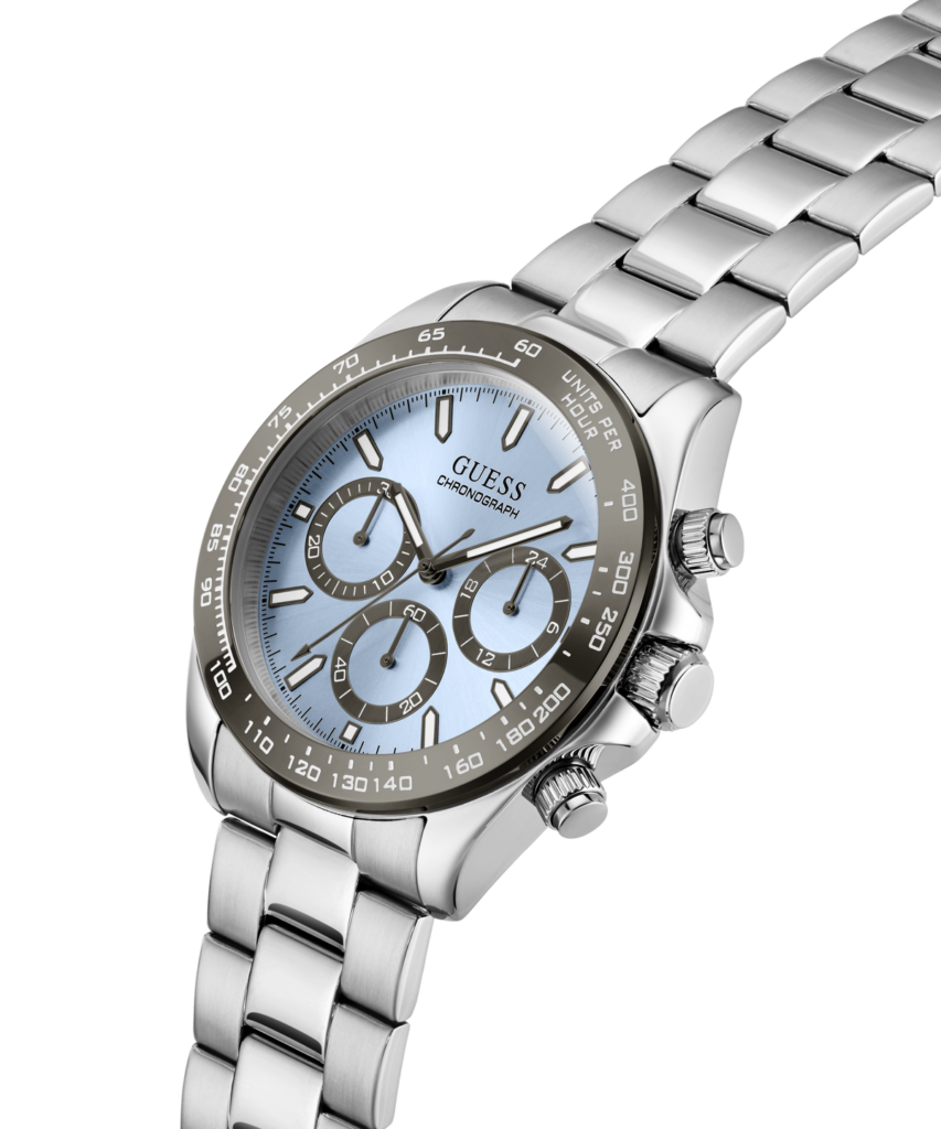 GUESS Arthur herenhorloge zilverkleurig lichtblauw 42 mm – GW1058G1 – productfoto 3