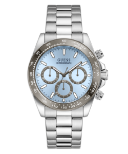 GUESS Arthur herenhorloge zilverkleurig lichtblauw 42 mm – GW1058G1 – productfoto 5