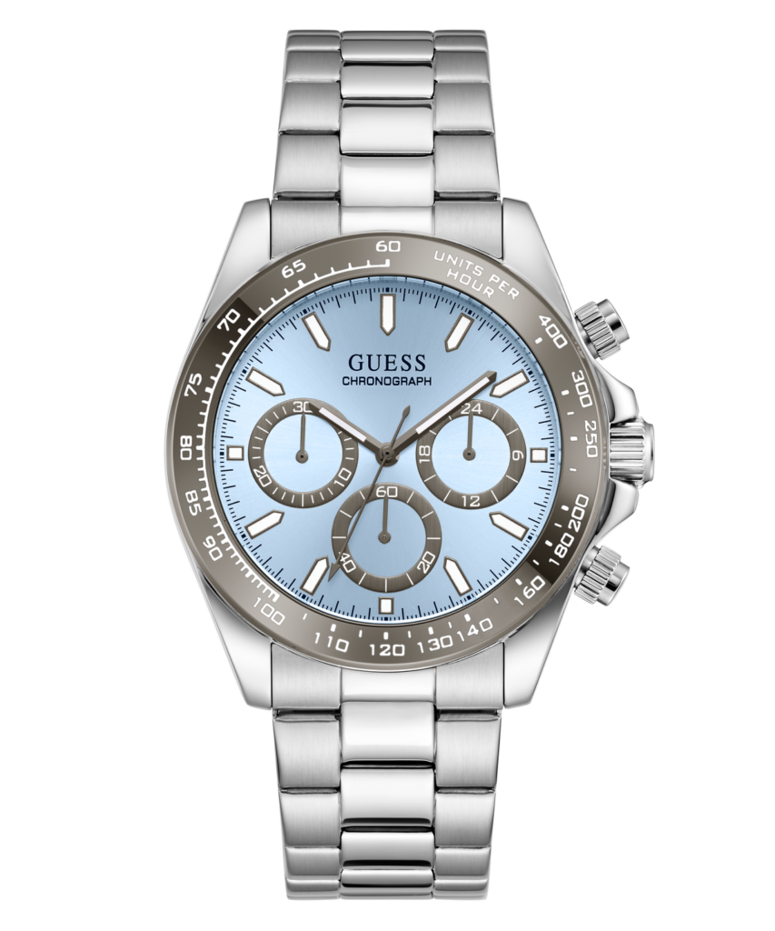 GUESS Arthur herenhorloge zilverkleurig lichtblauw 42 mm – GW1058G1 – productfoto 5