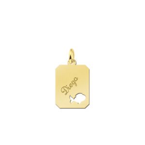 Gouden graveerhanger met vis GNDGP028 GNDGP028 — foto 1