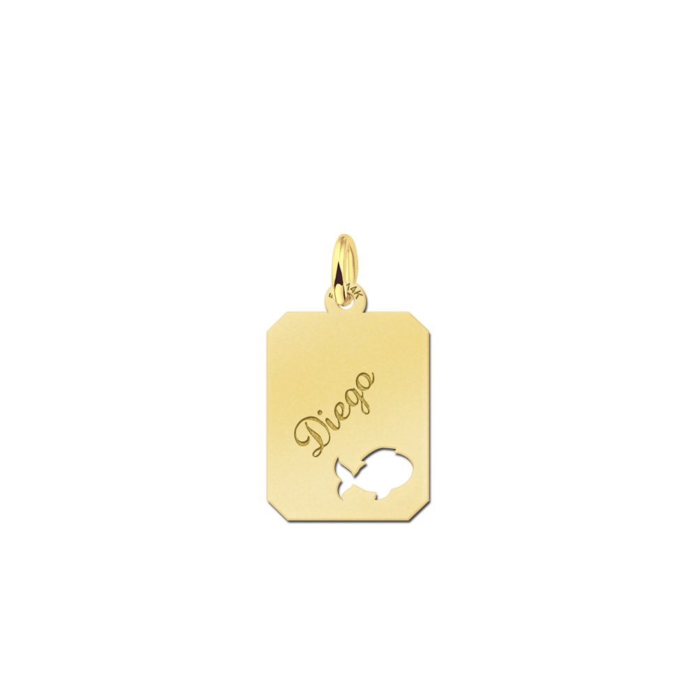 Gouden graveerhanger met vis GNDGP028 GNDGP028 — foto 1
