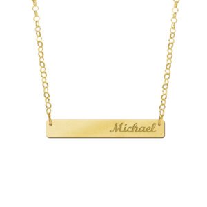 Gouden bar naamketting medium GNKB002 — foto 3