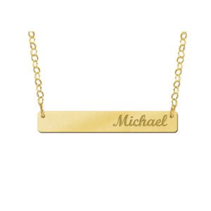 Gouden bar naamketting medium GNKB002 — foto 1
