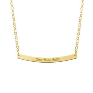 Gouden gebogen bar naamketting GNKB005 — foto 3