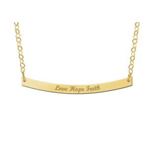 Gouden gebogen bar naamketting GNKB005 — foto 1