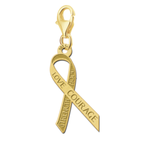 Gouden Bedel voor Pink Ribbon met gravure GPRB03 – foto 1