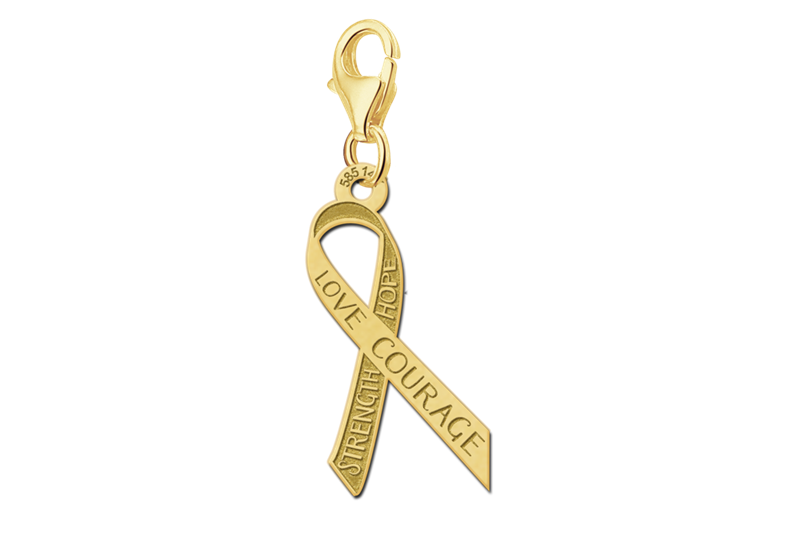 Gouden Bedel voor Pink Ribbon met gravure GPRB03 – foto 1