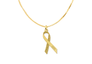 Gouden Pink Ribbon hanger met bloemen en gravure GPRH01 — foto 2