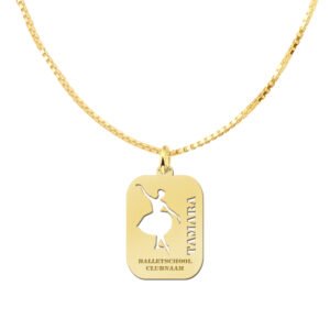 Gouden ballethanger met gravure – GSB14 – afbeelding 2