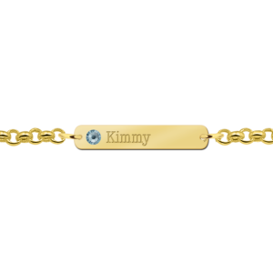 Gouden bar armband met naam en geboortesteen GNA34-GS