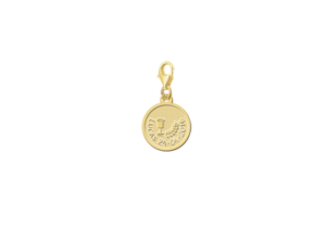 Gouden ronde communiebedel met persoonlijke tekst GBC007 – foto 2