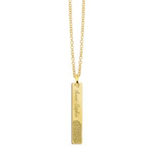Gouden hanger bar met eigen vingerafdruk GHEV024