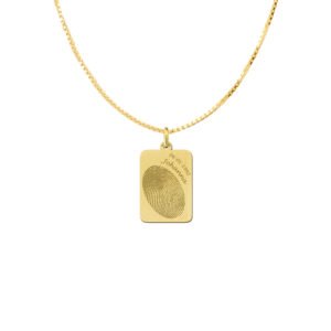 Gouden hanger met vingerafdruk en naam en datum GHEV006