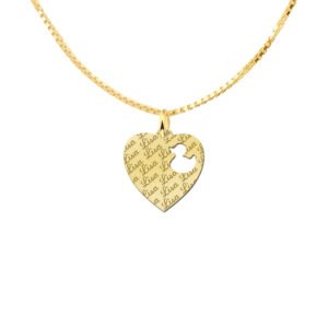 Gouden hart hanger met eend en naampatroon GNDGP032 — foto 2