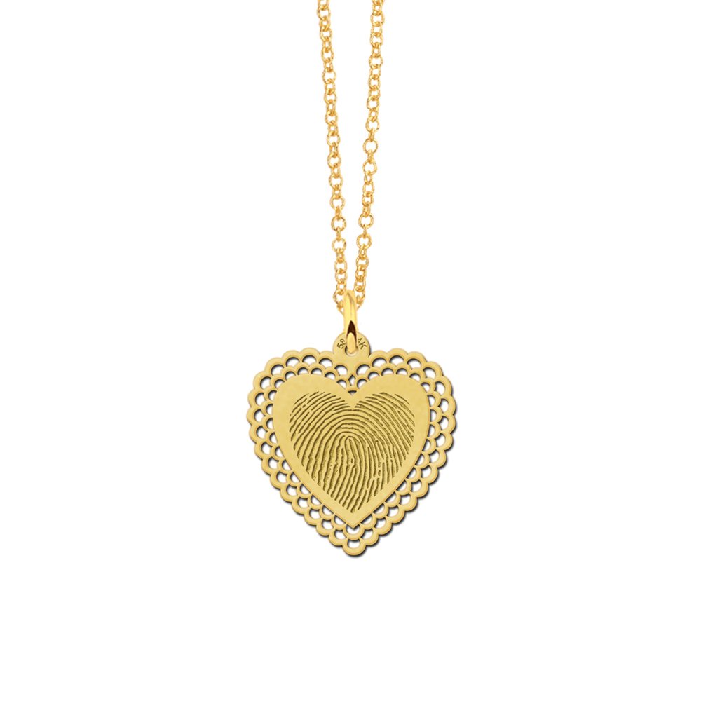 Gouden hart hanger met vingerafdruk GHEV048 — foto 2