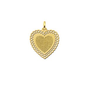 Gouden hart hanger met vingerafdruk GHEV048 — foto 1