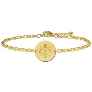 Gouden initial armband rond GNA163