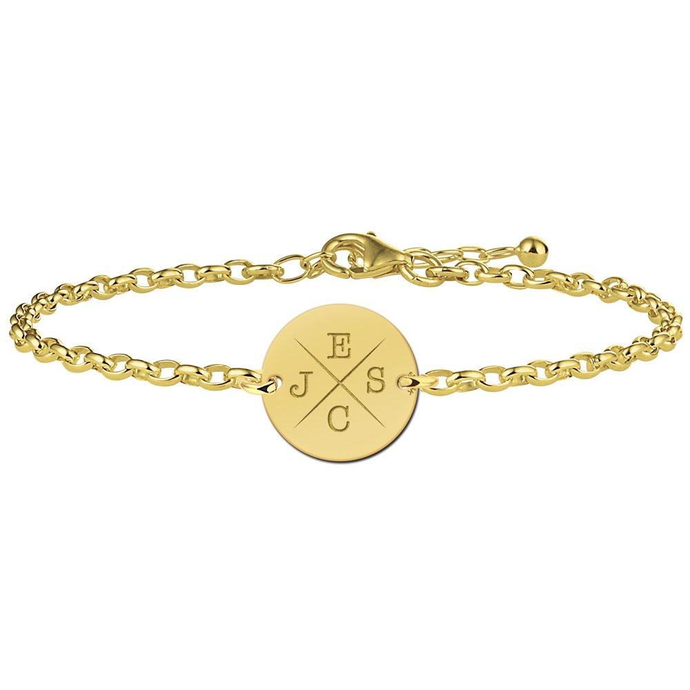 Gouden initial armband rond GNA163