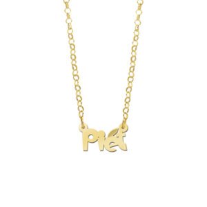 Gouden kindernaamketting Piet GNK56 – foto 3