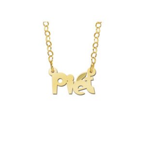 Gouden kindernaamketting Piet GNK56 – foto 1