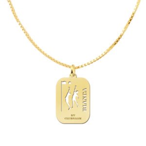 Gouden korfbalhanger met gravure – GSB07 – afbeelding 2