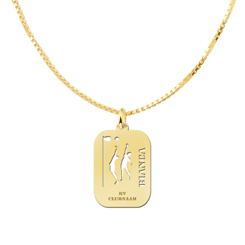 Gouden korfbalhanger met gravure – GSB07 – afbeelding 2
