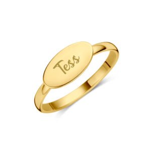 Gouden ring met ovaal en naam GZR15065 – foto 1