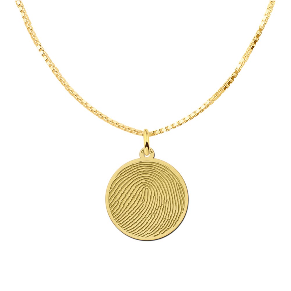 Gouden sieraad vingerafdruk rond GHEV004