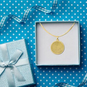 Gouden sieraad vingerafdruk rond GHEV004