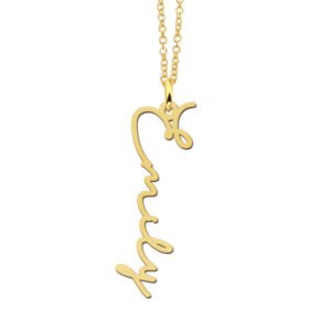 Gouden verticale naamketting Emily GNK78 – foto 1