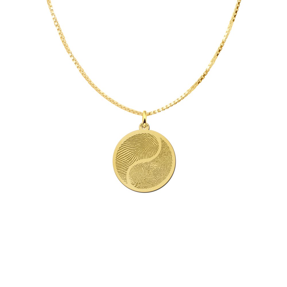 Gouden vingerafdruk sieraad Yin Yang GHEV016