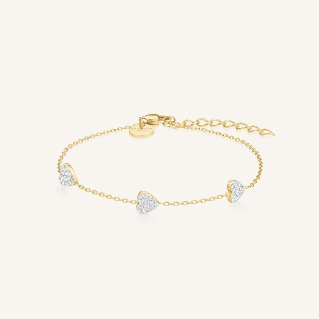 Rosefield 3 Hearts armband – goudkleurig – productfoto 1
