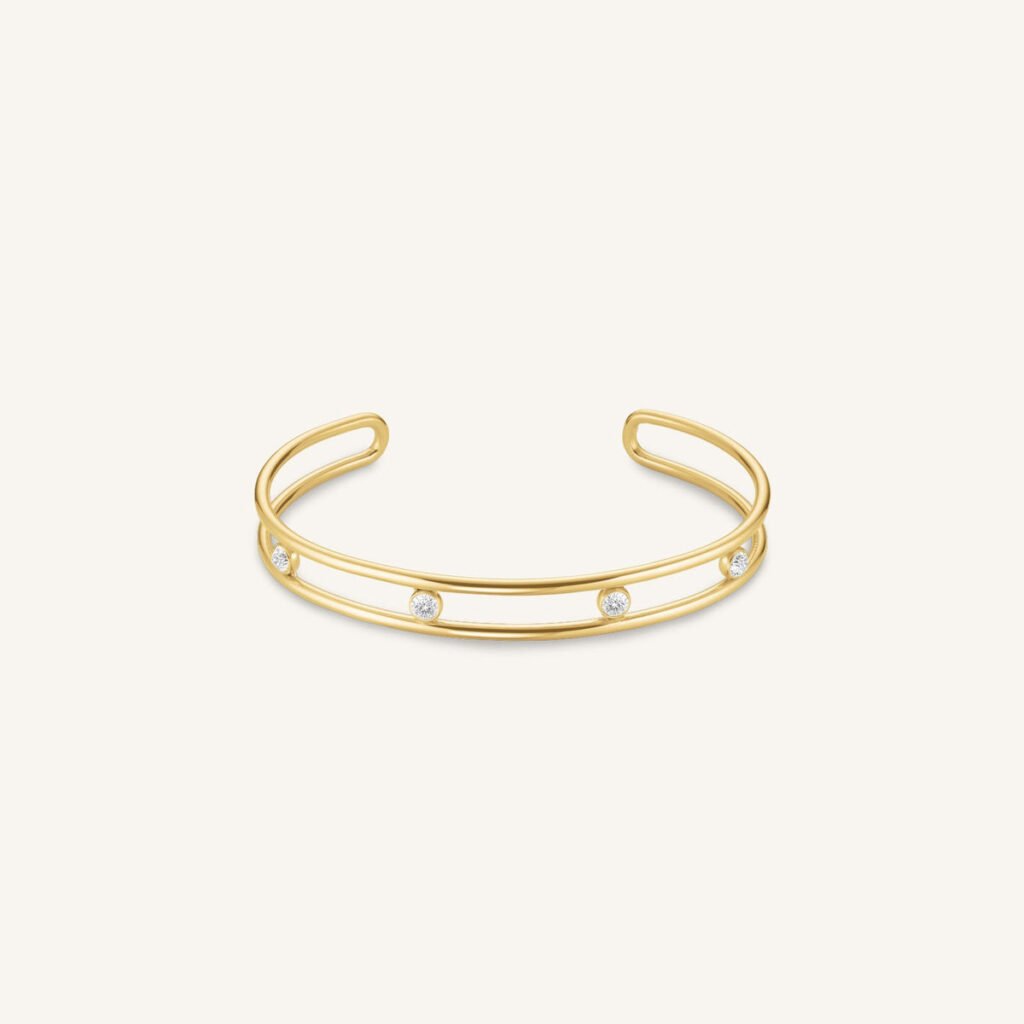 Rosefield Crystal Bangle – goudkleurig / zilverkleurig – productfoto 1