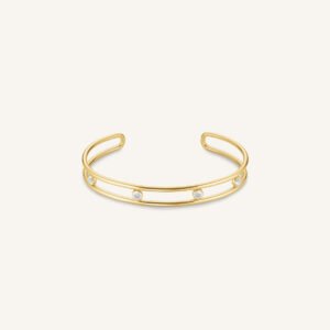 Rosefield Crystal Bangle – goudkleurig / zilverkleurig – productfoto 1
