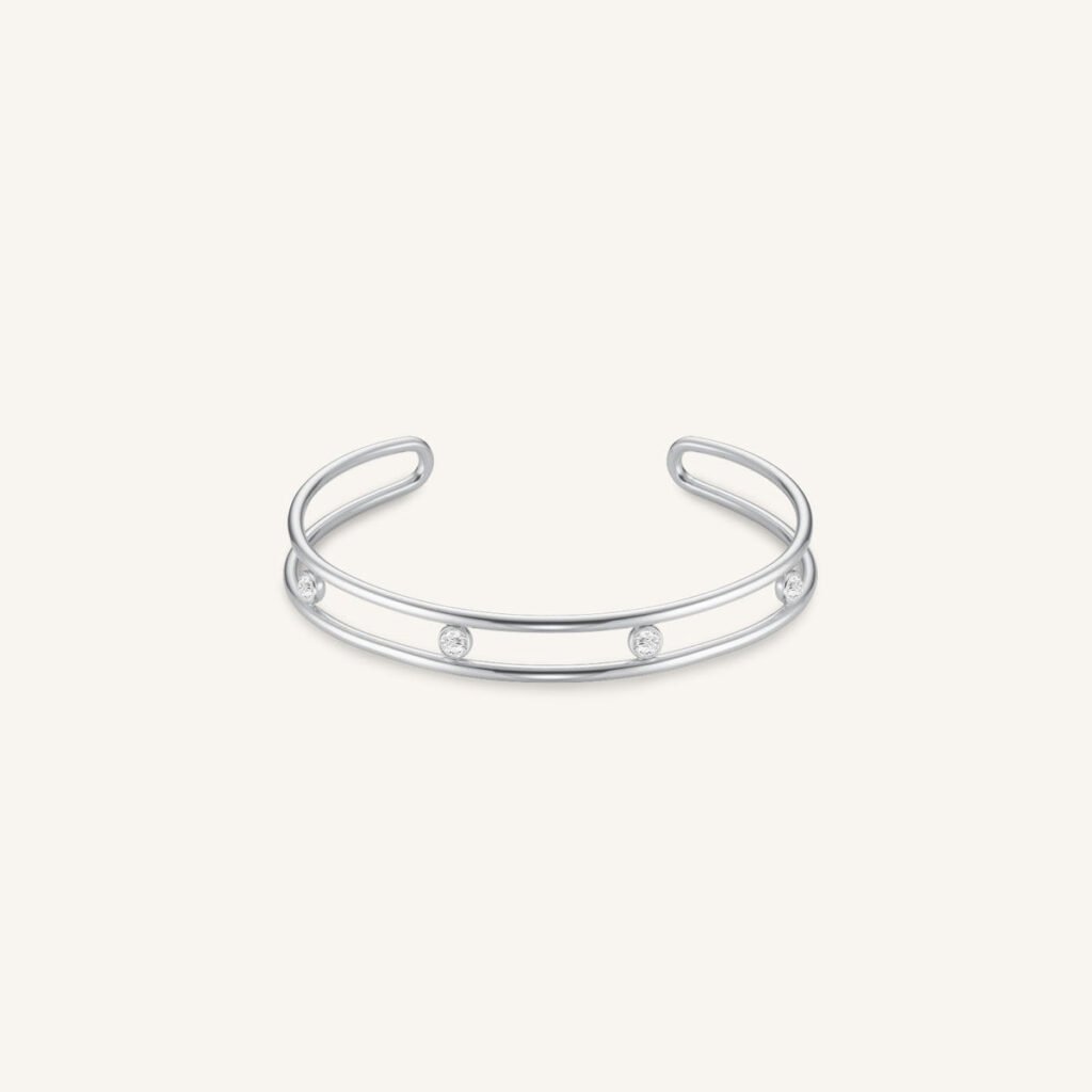 Rosefield Crystal Bangle – goudkleurig / zilverkleurig – productfoto 2