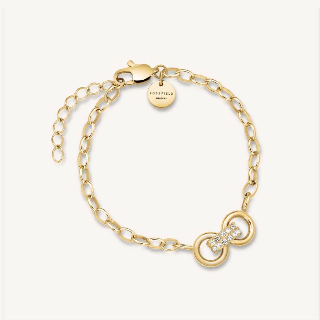 Rosefield Bow Studs armband – goudkleurig – productfoto 1