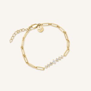 Rosefield Bar armband With Stones – goudkleurig – productfoto 1