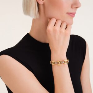 Rosefield Coffee Bean Duotone armband – bicolor / goudkleurig / zilverkleurig – productfoto 2