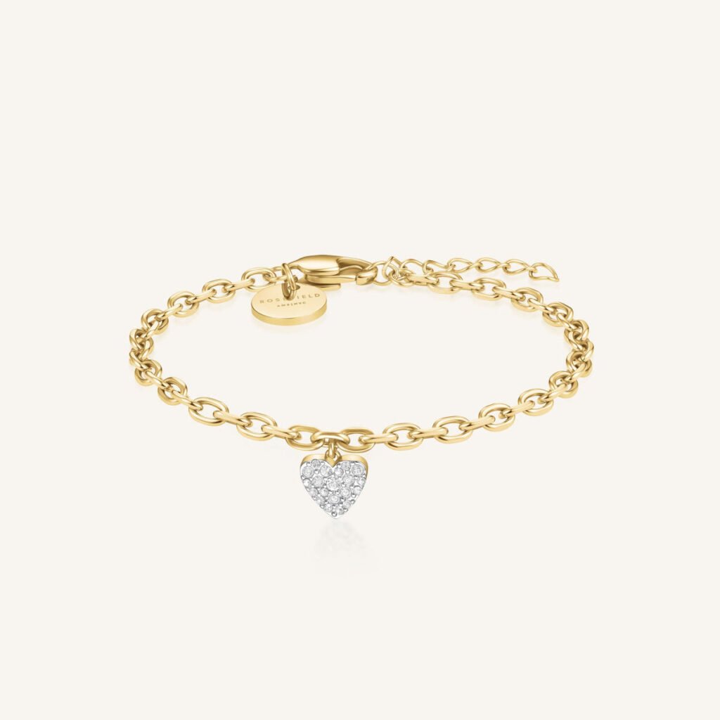Rosefield Chunky Heart armband – goudkleurig / zilverkleurig – productfoto 1