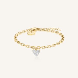 Rosefield Chunky Heart armband – goudkleurig / zilverkleurig – productfoto 1