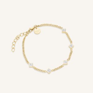 Rosefield Crystal armband – goudkleurig / zilverkleurig – productfoto 1