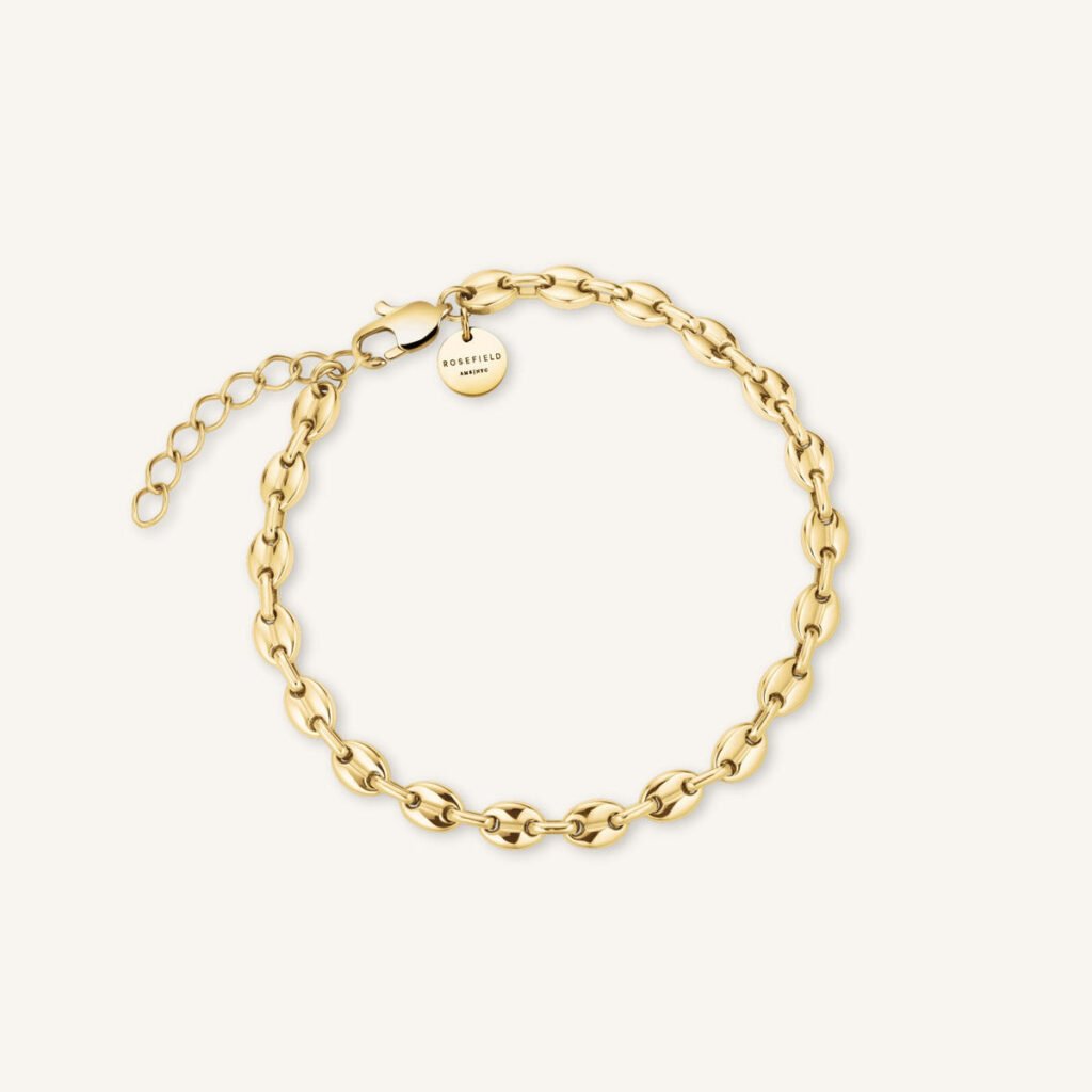 Rosefield Coffee Bean armband – goudkleurig – productfoto 1