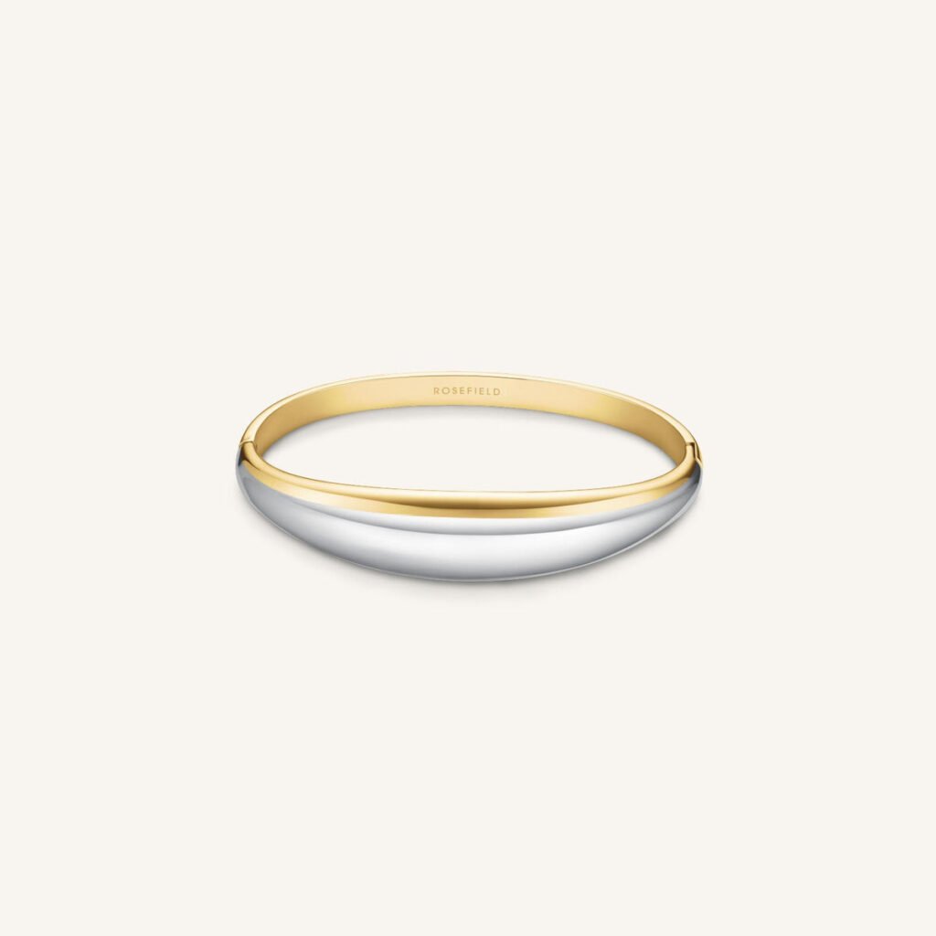 Rosefield Dome Duotone Bangle – bicolor / goudkleurig / zilverkleurig – productfoto 1