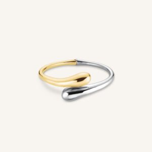 Rosefield Dome Contrarie Bangle – bicolor / goudkleurig / zilverkleurig – productfoto 1
