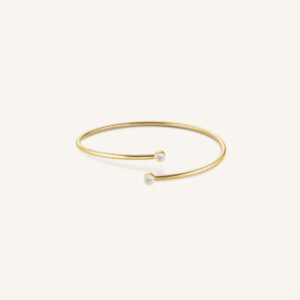 Rosefield Double Crystal Bangle – goudkleurig / zilverkleurig – productfoto 1