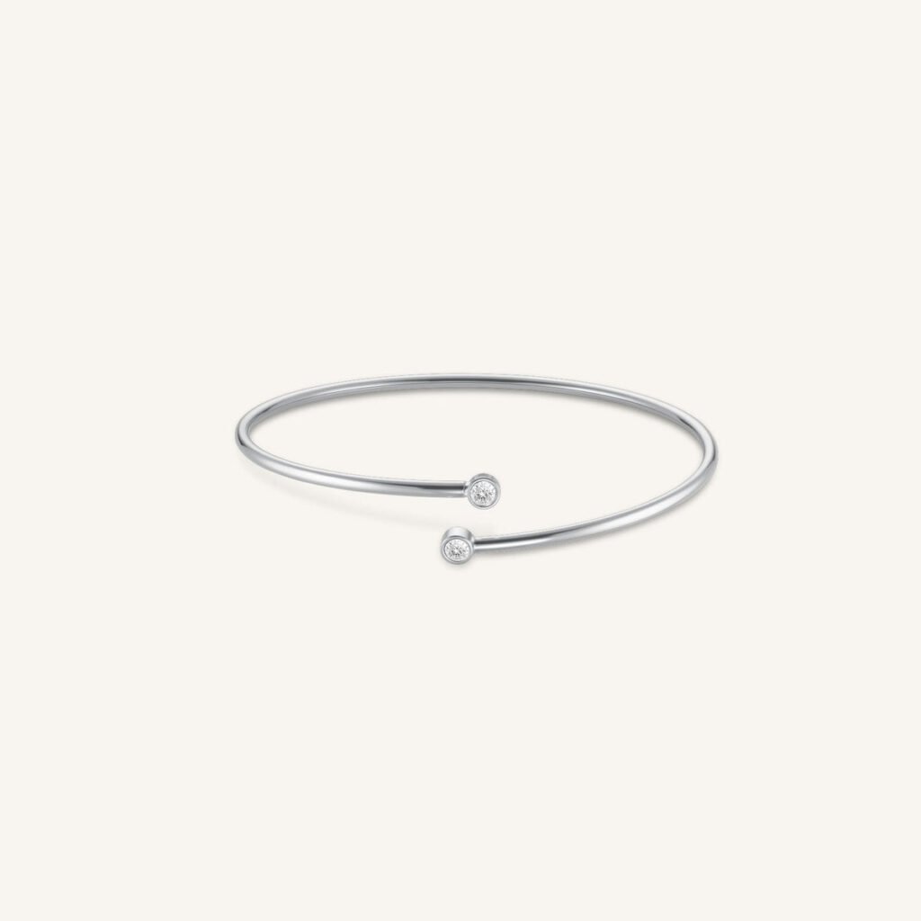 Rosefield Double Crystal Bangle – goudkleurig / zilverkleurig – productfoto 2