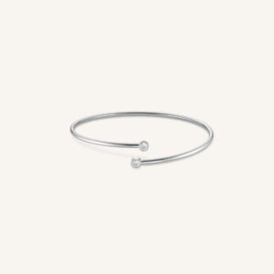 Rosefield Double Crystal Bangle – goudkleurig / zilverkleurig – productfoto 2