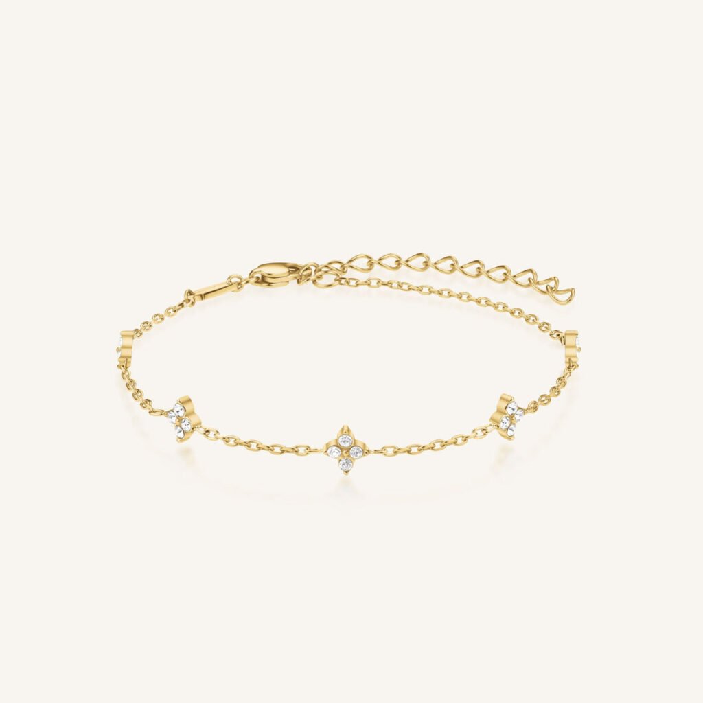 Rosefield Crystal Star armband – goudkleurig – productfoto 1