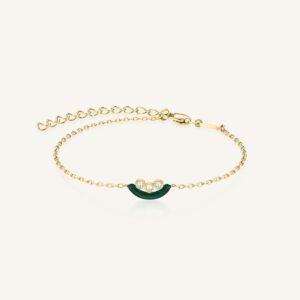 Rosefield Enamel armband – goudkleurig / groen – productfoto 1